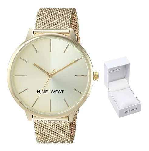 Nine West | Reloj Mujer | Nw1980chgb | Original Color de la correa Dorado Color del bisel Dorado Color del fondo Dorado