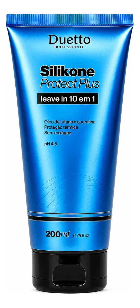 Leave-in Silicone 10 Em 1 Plus - S/enxague Duetto 200ml Protetor Térmico Antifrizz Brilho Maciez Cabelo Ressecado