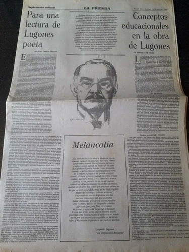 Diario La Prensa 12 6 1988 Leopoldo Lugones Roberto Arlt 