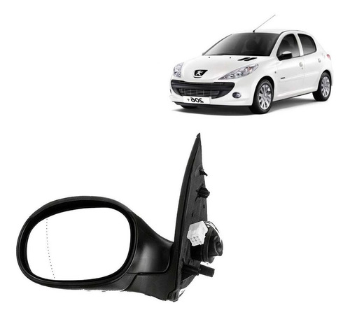 Espejo Derecho Negro  Para  Peugeot 206 2002 Eléctrico