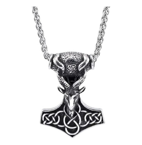 Collar Vikingo Mjölnir-macho Cabrío, Acero Inoxidable