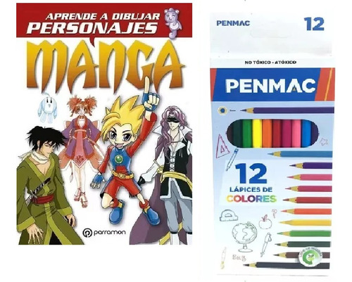 Libro: Aprende  Dibujar Personajes Manga-caja Lápices Regalo