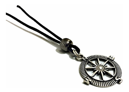 Colar Cordão De Bússola Regulável Cor Preto