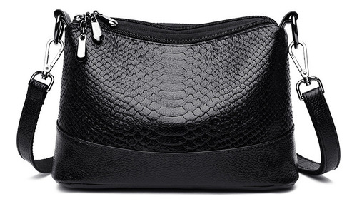 Multi-capa Suave Cuero Crossbody Bolsa Mujer Un Hombro