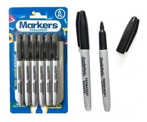 Marcadores Permanentes Tipo Sharpie Negros Escolar