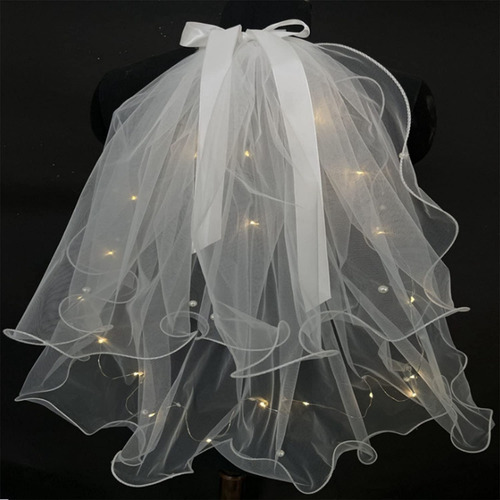 Imagen 2 de 10 de Velo De Novia Led Luminoso Aplique Casamiento Cotillón