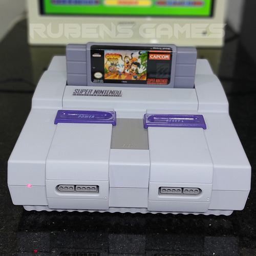 Super Nintendo Original+02 Controles+ 02 Cartuchos+ Kit Hdmi Cinza