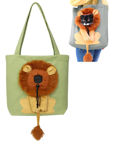 Bolsa De Ombro De Lona Em Formato De Leão Para Cães Pequenos