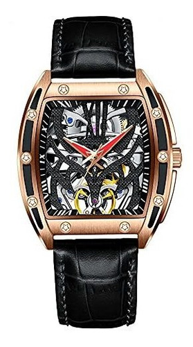 Reloj De Ra Para Hom Tonneau Skeleton Tourbillon Automático 