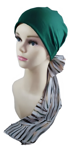 Turbante Oncológico Mujer Gorro Quimio Colitas Ajustables