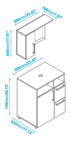 Imagen 4 de 4 de Conjunto Mueble De Baño 2 Puertas 2 Cajones Espejo Blanco