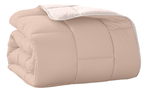 Acolchado Edredon Reversible Brick 1 ½ C/ Funda De Almohada Color Avellana / Nude Diseño De La Tela Liso/reversible