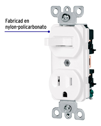 Interruptor De Palanca Con Contacto, Standard, Blanco