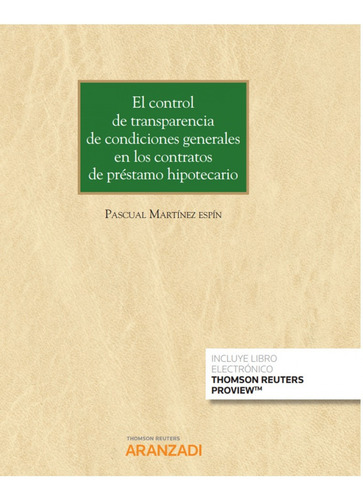 El Control De Transparencia De Condiciones Generales En Los 