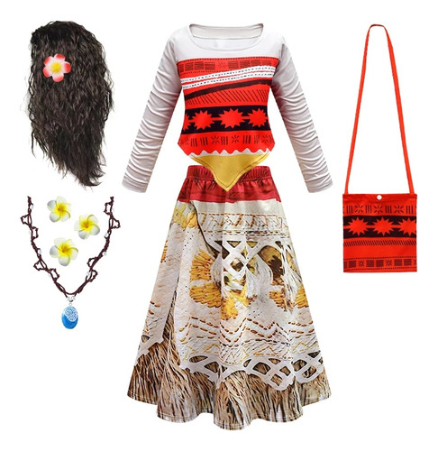 Disfraz De Princesa Moana Para Cosplay Con Camisa Y Falda