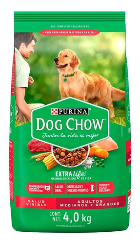 Dog Chow Adulto Salud Visible Raza M Grandes 4kg