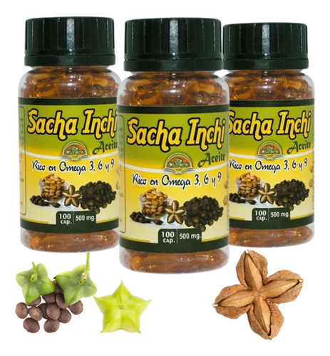 Aceite De Sacha Inchi Omega Triple 3,6 & 9 Pack 3 Frascos 