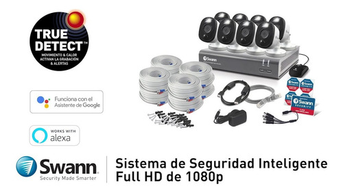Swann Sistema De Seguridad De 8 Camaras Con Luz, 2k