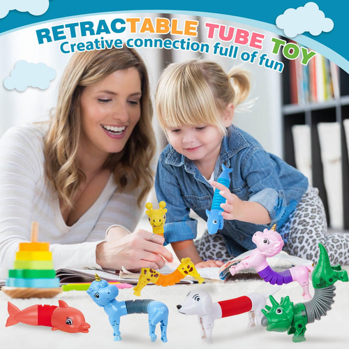 Tubos Pop Fidget Toys Kabvry Animal, Paquete De 10 Unidades