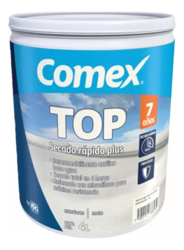 Comex Top 7 Años, Secado Rápido Reforzado Galón De 4lts Color Rojo