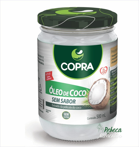 Óleo De Coco Sem Sabor 500ml Copra + Brinde