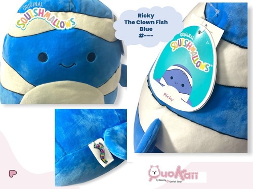 Squishmallow Ricky Blue Clownfish 12in