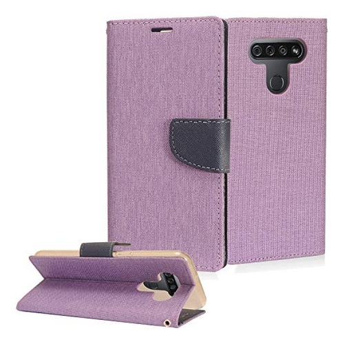Teléfono Tipo Cartera De Tela Vaquera Para LG K51, LG Reflec