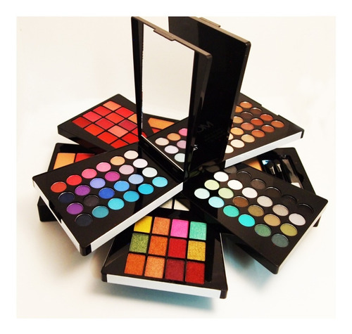 Imagen 2 de 10 de Estuche De Maquillaje Sombras Mate Y Brillo, Rubor, Lipstik