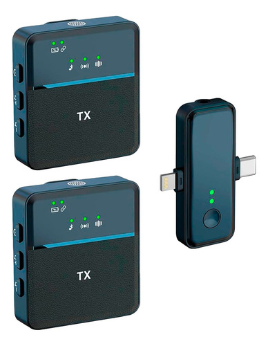 Micrófono Inalámbrico Lavalier Dual Para iPhone Y Tipo C