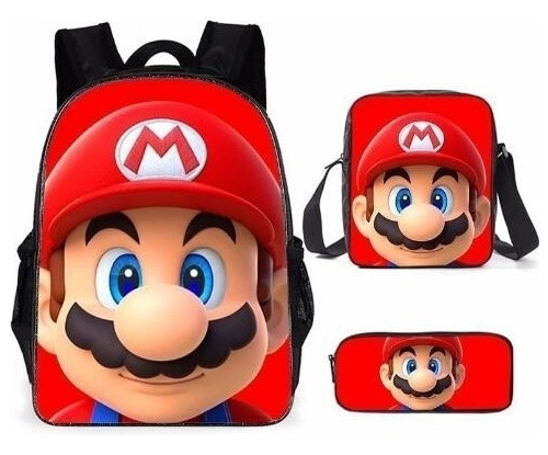 Mochila Bandolera Mario Bros & Sonic Kid Regreso A La Escuel