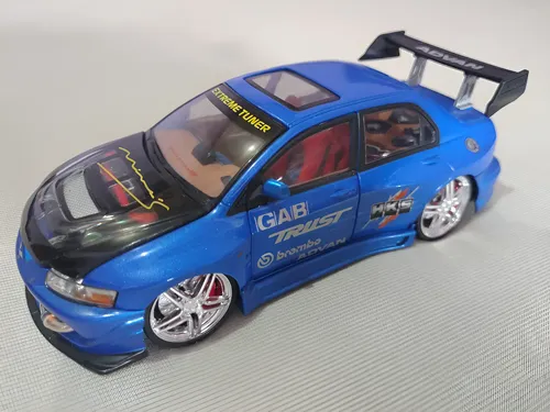Miniatura Mitsubishi Evolution Viii 1:24 Azul Kentoys | Frete grátis