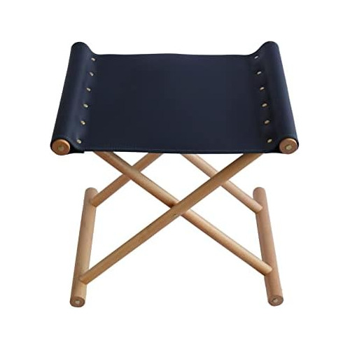 Saddle Vegan Leather Solid Beech Frame X Base Stool Blu...