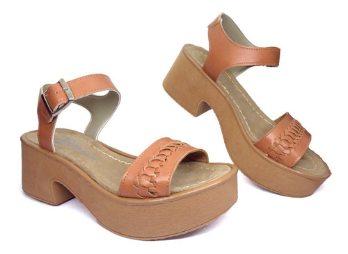 Imagen 3 de 5 de Sandalias Mujer Plataforma Liviana Comoda Taco 6 Cm Moda 465