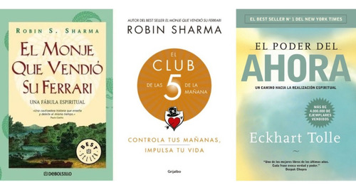 Libros X3 El Poder Del Ahora + Club 5 Am + El Monje Ferrari