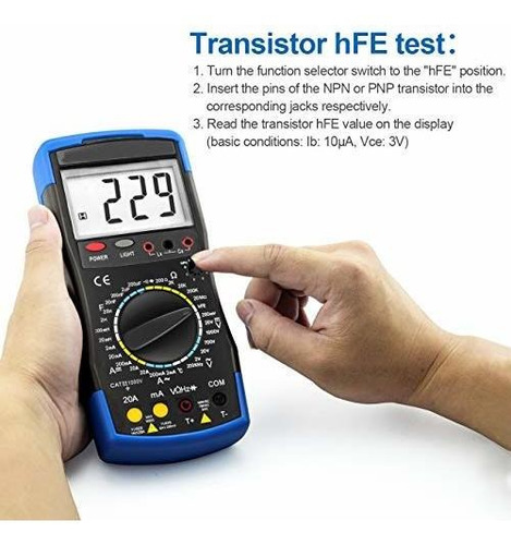 Multimeter Volt Ohm Amp Dmm Tester Resistance Ac&dc