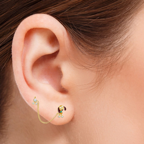 Disney Aretes De Oro 10k Slinky Toy Story