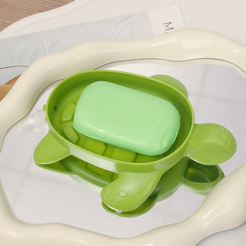 Cute Turtle Soap Tray, Caixa De Sabão Portátil Para Drenagem