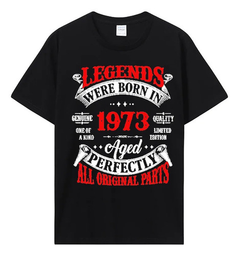 Legends Were Born In 1973 Playera De Manga Corta Estampada