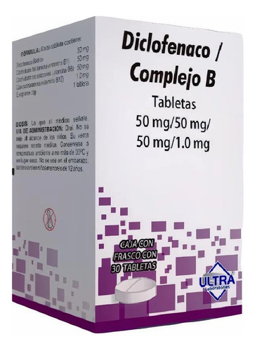 Diclofenaco/ Complejo B Caja Con 30 Tabletas