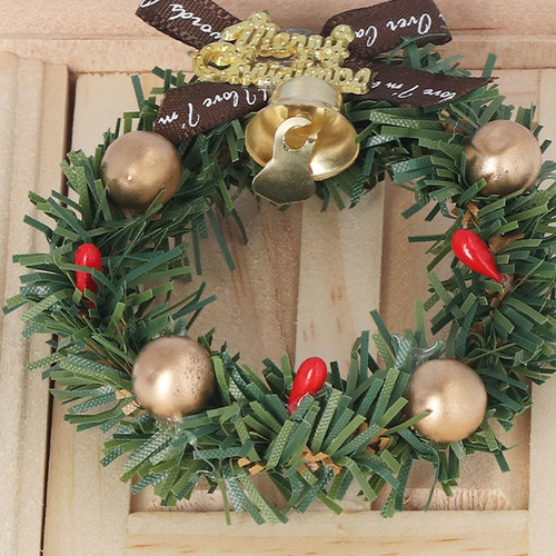 Kit Navideño Para Puerta De Casa De Muñecas, Miniárbol, Esco