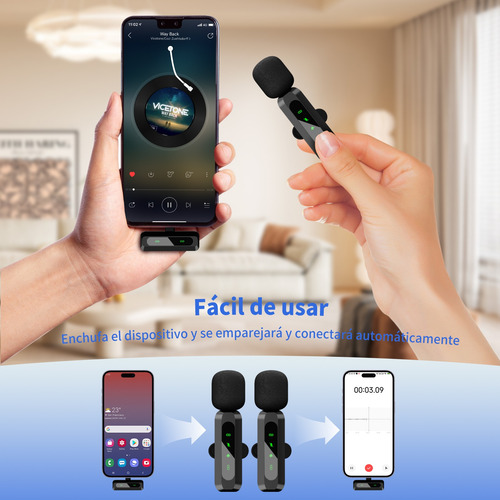 Micrófono Lavalier Inalámbrico Para iPhone iPad Y Android