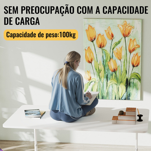 Mesa Ergonômica Regulagem Altura Manual 100x60cm