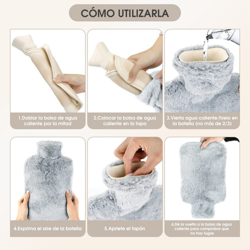 Bolsa De Agua Caliente 2 Litros Con Funda Suave 2 En 1