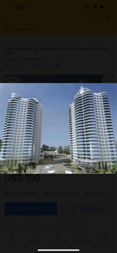 Depto Venta Ocean Drive 2 Dorm 2 Baños C/cochera