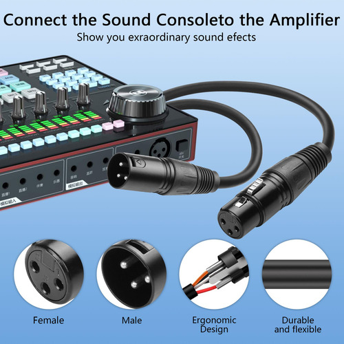 Cable Xlr Equilibrado 8 Pies Cerrxian Macho A Hembra