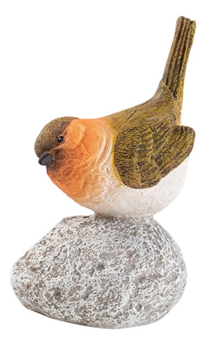 Estatua De Pájaros De Jardín Escultura De Resina 65x6x12cm