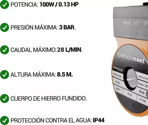 Bomba De Agua Presurizadora Tiendanext Calefon Termo 2 Baños