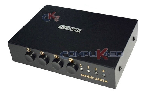 Imagen 1 de 5 de Data Switch Usb 4 X 1 Para 4 Pc A 1 Impresora Trautech Print