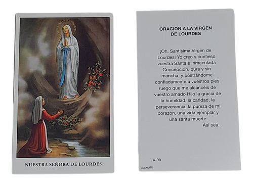 Estampa Virgen De Lourdes Con Oracion X 100 Nacional