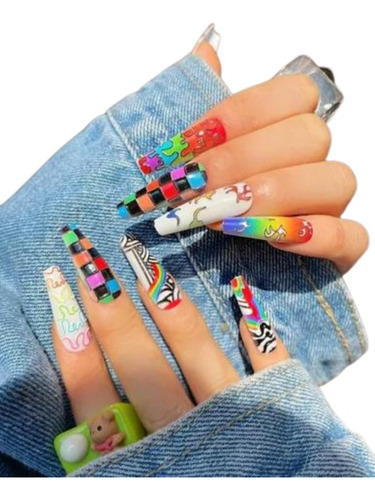 Uñas Postizas Importadas Nail Art Aesthetic Shein 